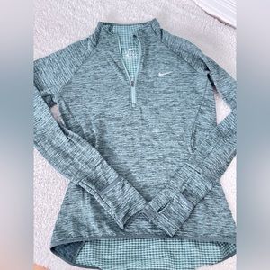 Nike dri-fit quarter zip shirt, green blue, XS
